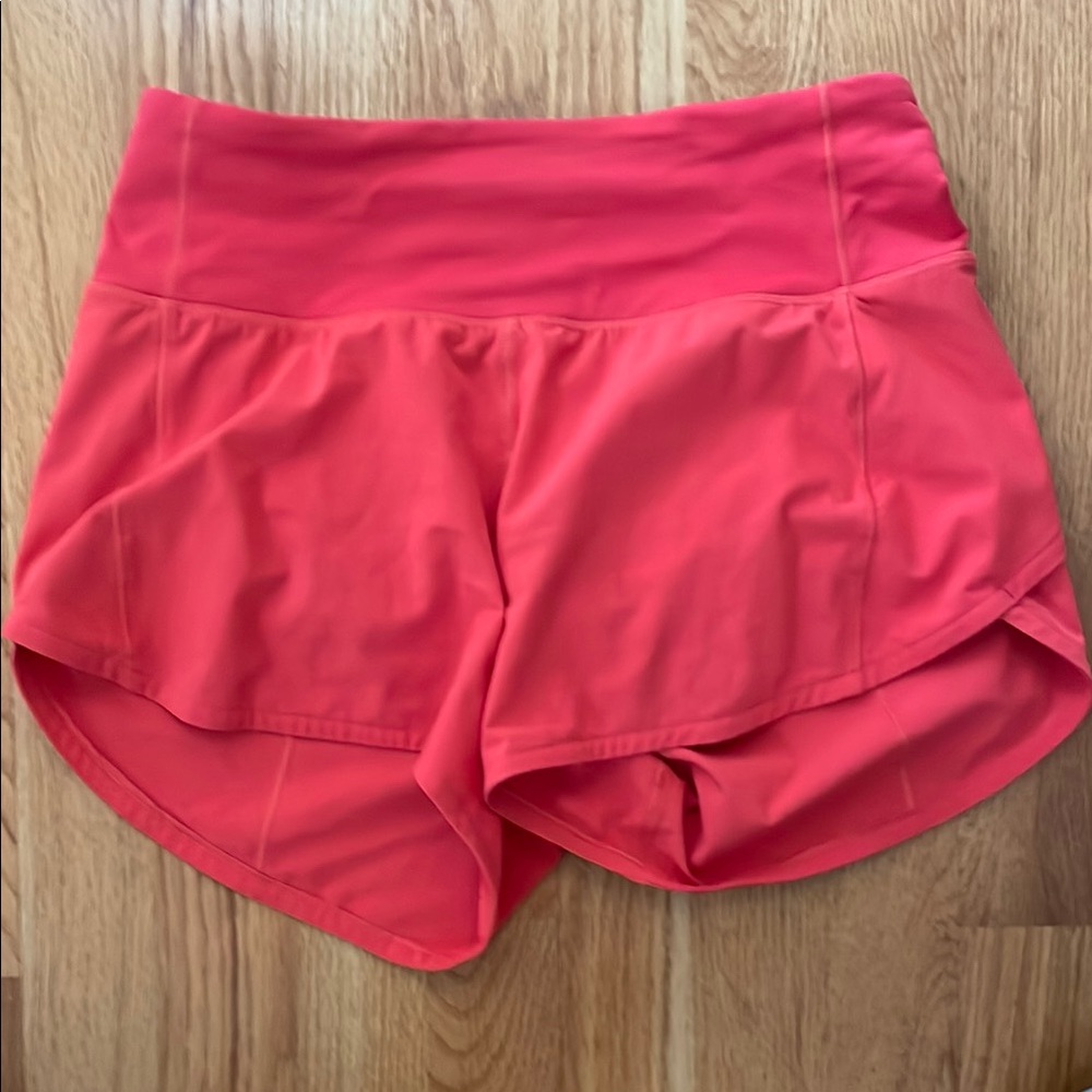 lululemon speed up Women's red (not true red maybe pink punch) Shorts 2 Tall